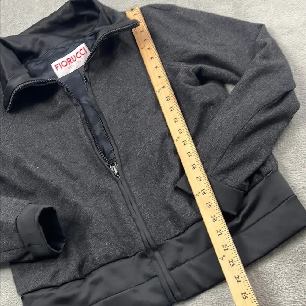 NEW Fiorucci S/M Wool‎ Women's Charcoal Gray Zip-Up Jacket Italy Made RARE